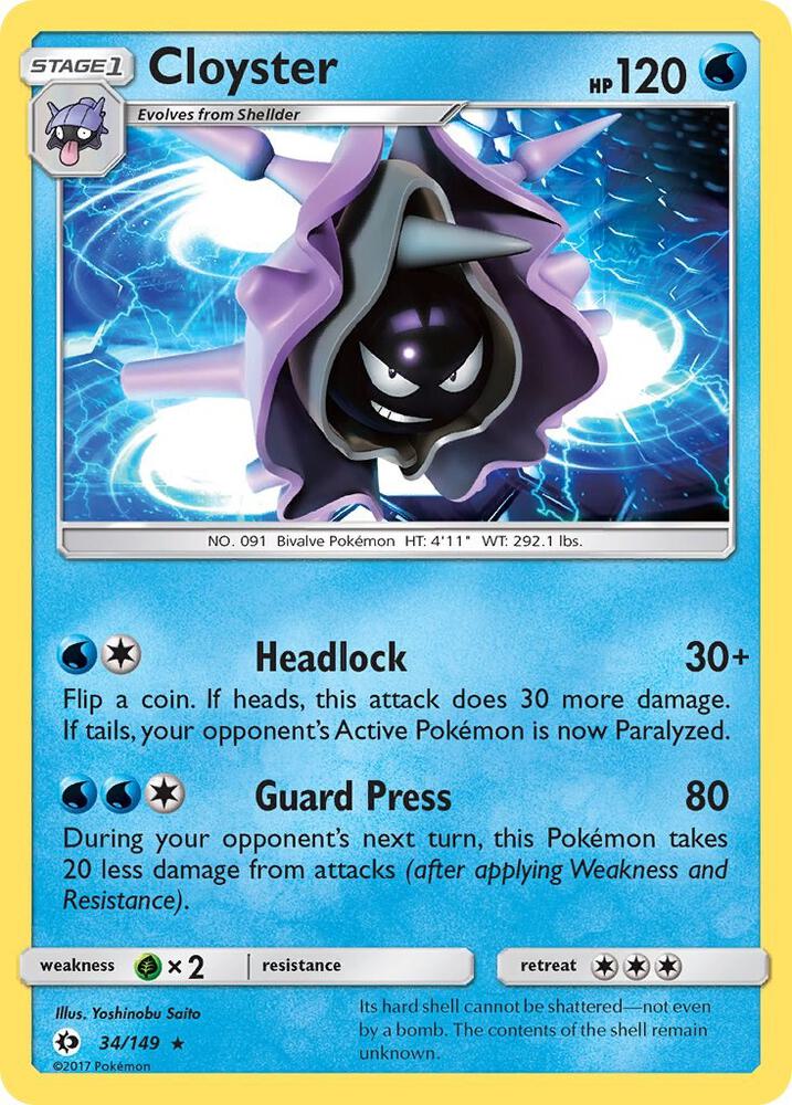 Cloyster 34/149 (SM Base Set)  | Good Games Adelaide SA