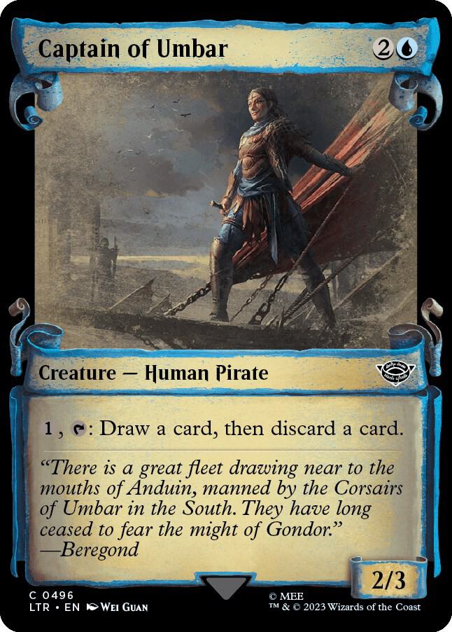 Captain of Umbar 496 (Universes Beyond: The Lord of the Rings: Tales of Middle-earth)  - Showcase Scroll Foil | Good Games Adelaide SA