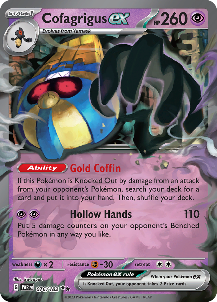 Cofagrigus ex (076/182) [Scarlet & Violet: Paradox Rift] | Good Games Adelaide SA