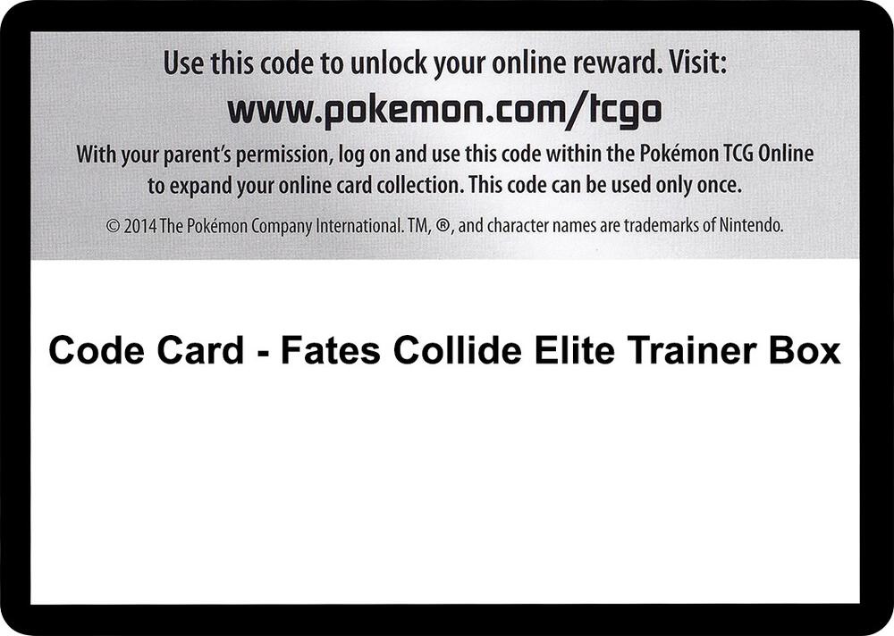 Code Card Fates Collide Elite Trainer Box  (XY - Fates Collide)  | Good Games Adelaide SA