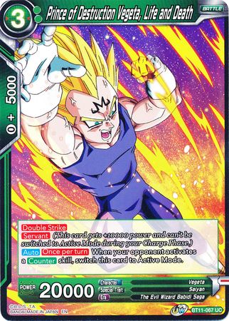 Prince of Destruction Vegeta, Life and Death [BT11-067] | Good Games Adelaide SA