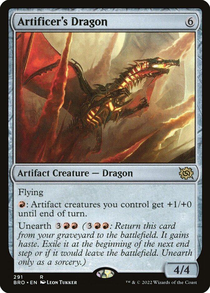 Artificer's Dragon 291 (The Brothers' War)  - Foil | Good Games Adelaide SA