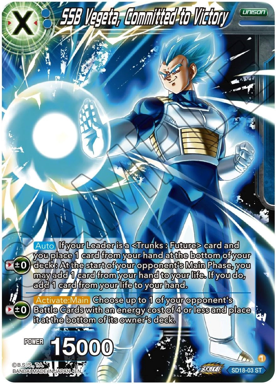 SSB Vegeta, Committed to Victory (SD18-03) [Dawn of the Z-Legends] | Good Games Adelaide SA