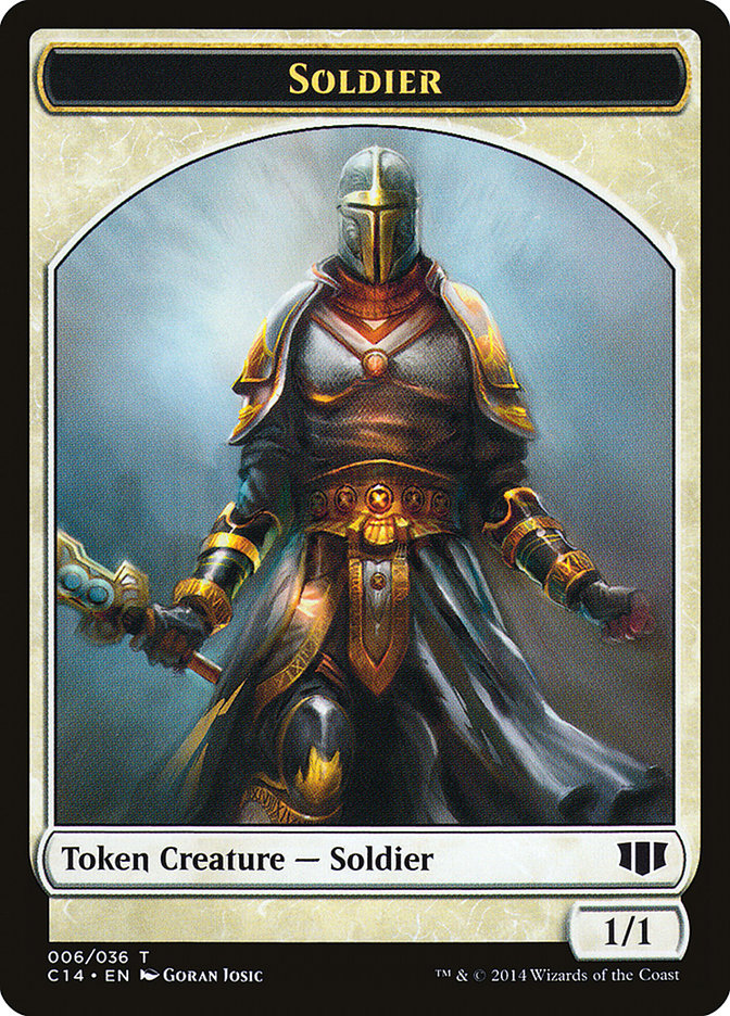 Soldier // Spirit Double-sided Token [Commander 2014 Tokens] | Good Games Adelaide SA