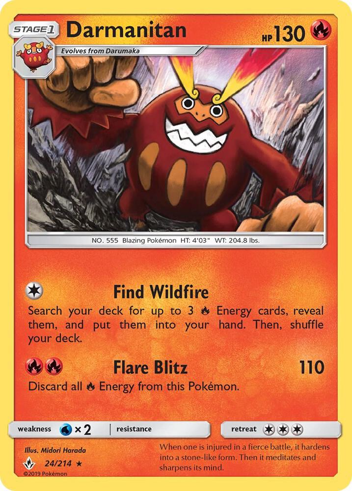 Darmanitan 24/214 (SM - Unbroken Bonds)  | Good Games Adelaide SA