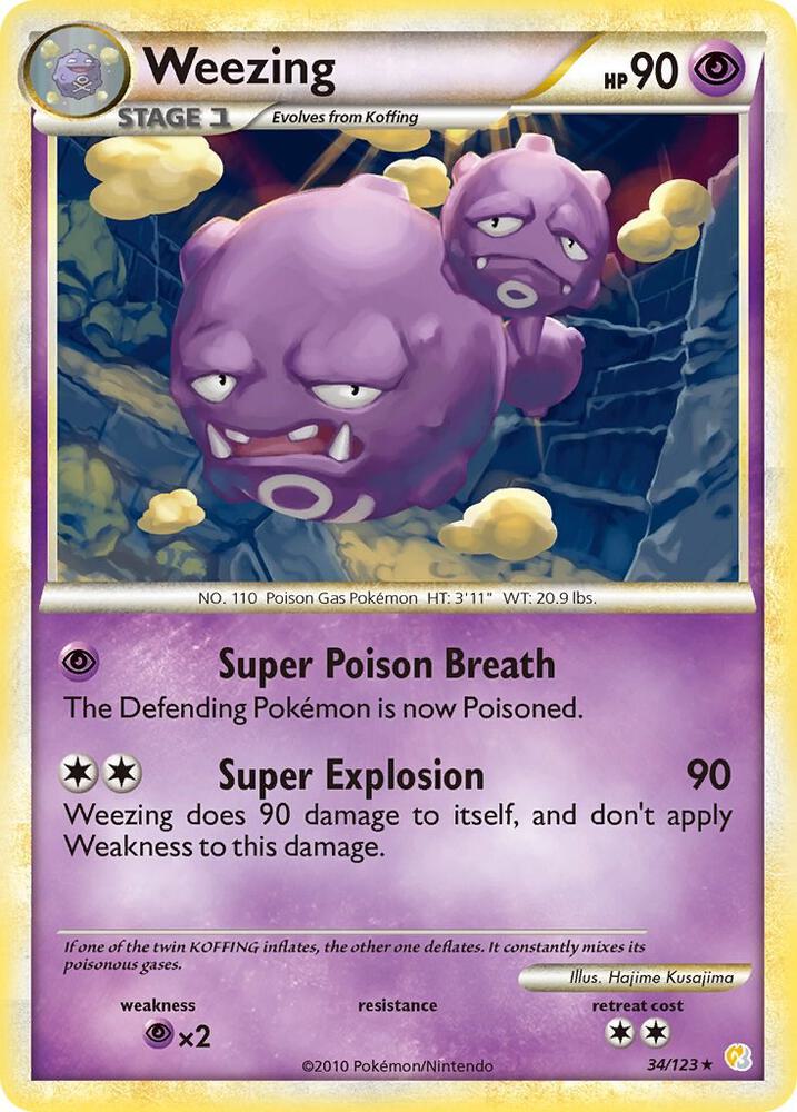 Weezing 34/123 (HeartGold SoulSilver)  - Reverse Holofoil | Good Games Adelaide SA
