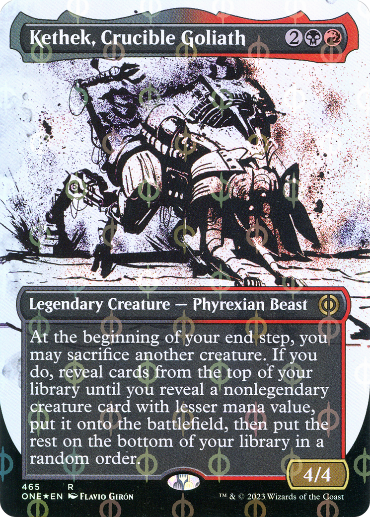 Kethek, Crucible Goliath (Borderless Ichor Step-and-Compleat Foil) [Phyrexia: All Will Be One] | Good Games Adelaide SA