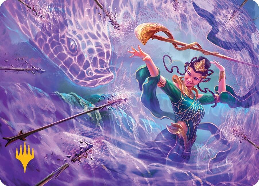 Snakeskin Veil Art Card 19 54 Gold Stamped Planeswalker Symbol 19 (Art Series: Tarkir: Dragonstorm)  | Good Games Adelaide SA