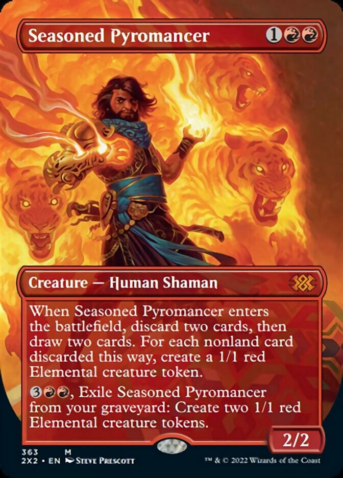 Seasoned Pyromancer (Borderless Alternate Art) [Double Masters 2022] | Good Games Adelaide SA