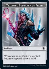 Samurai // Tezzeret, Betrayer of Flesh Emblem Double-sided Token [Kamigawa: Neon Dynasty Tokens] | Good Games Adelaide SA