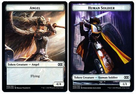 Angel // Human Soldier Double-sided Token [Double Masters Tokens] | Good Games Adelaide SA
