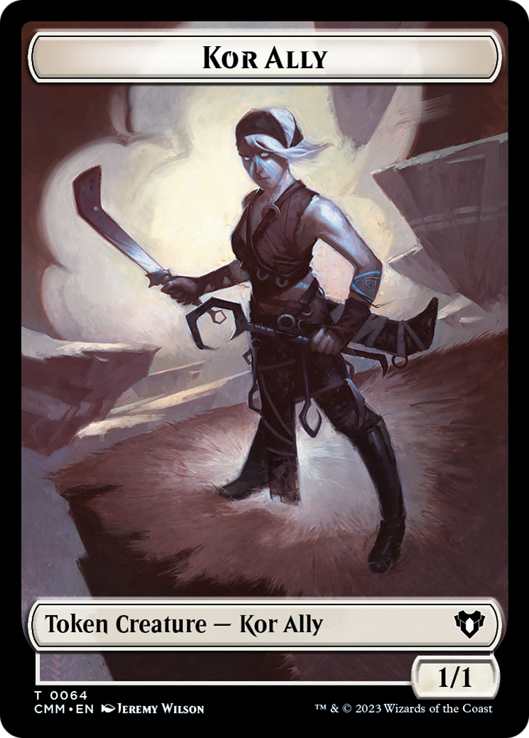 Dragon // Kor Ally Double-Sided Token [Commander Masters Tokens] | Good Games Adelaide SA