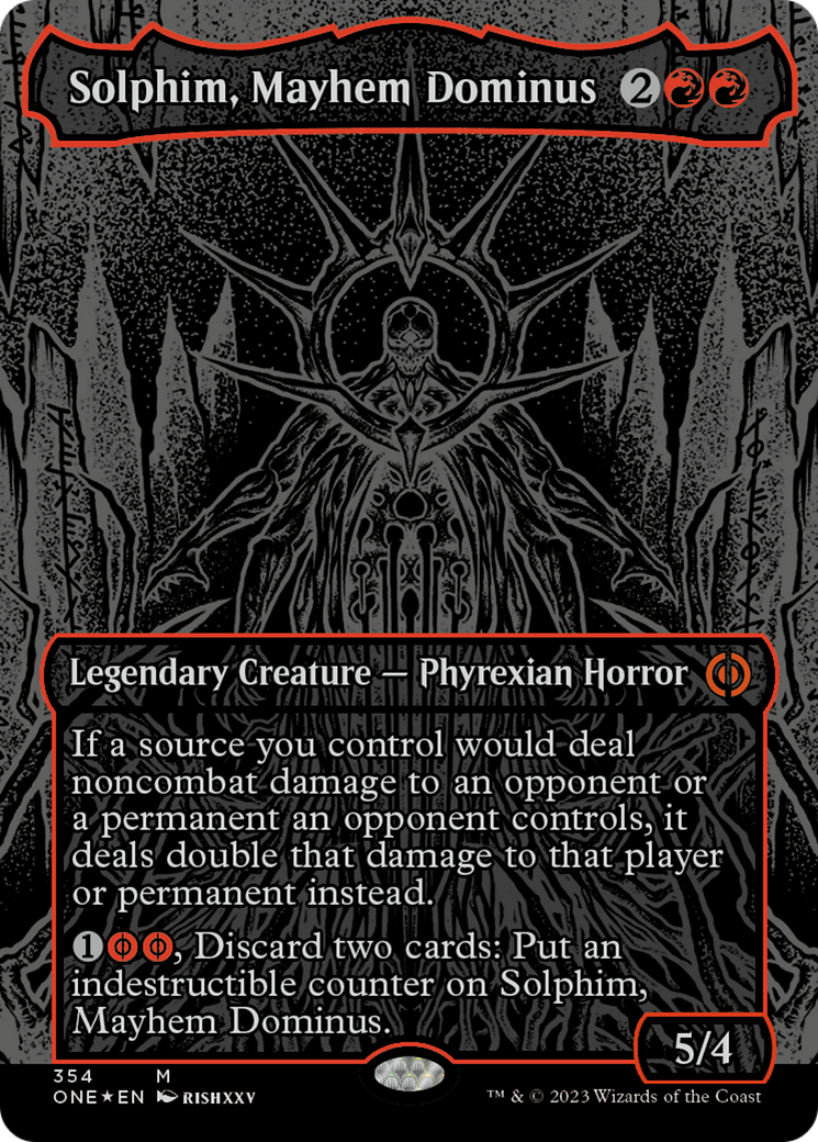 Solphim, Mayhem Dominus (Oil Slick Raised Foil) [Phyrexia: All Will Be One] | Good Games Adelaide SA
