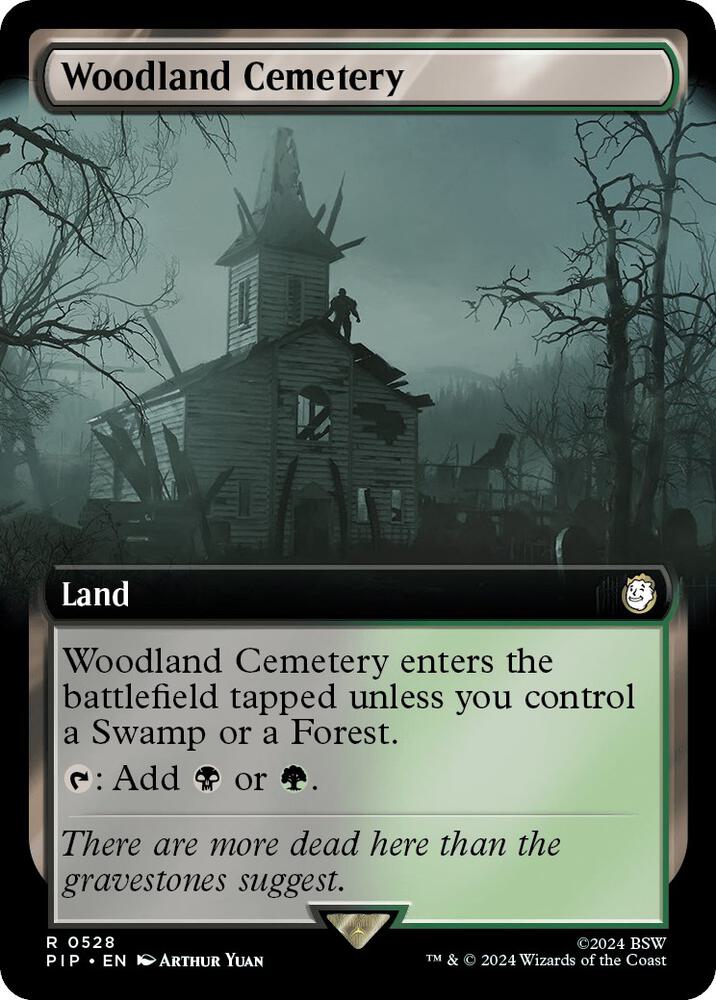 Woodland Cemetery Extended Art 528 (Universes Beyond: Fallout)  | Good Games Adelaide SA