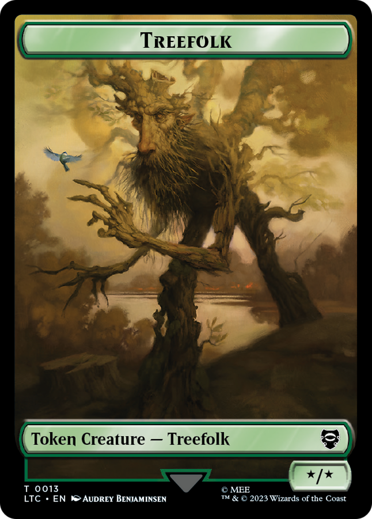 Beast // Treefolk Double Sided Token [The Lord of the Rings: Tales of Middle-Earth Commander Tokens] | Good Games Adelaide SA