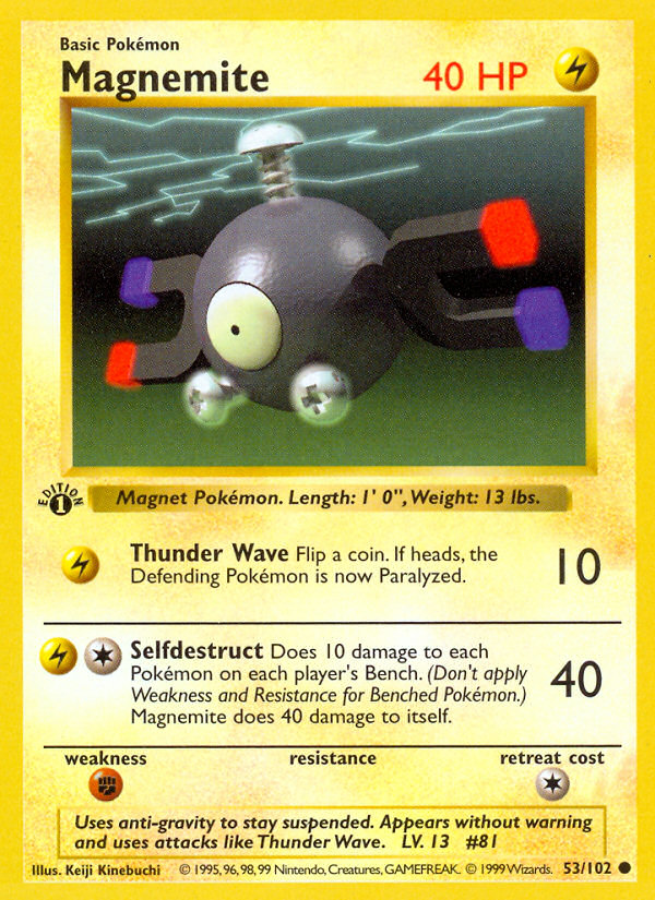 Magnemite (53/102) (Shadowless) [Base Set 1st Edition] | Good Games Adelaide SA
