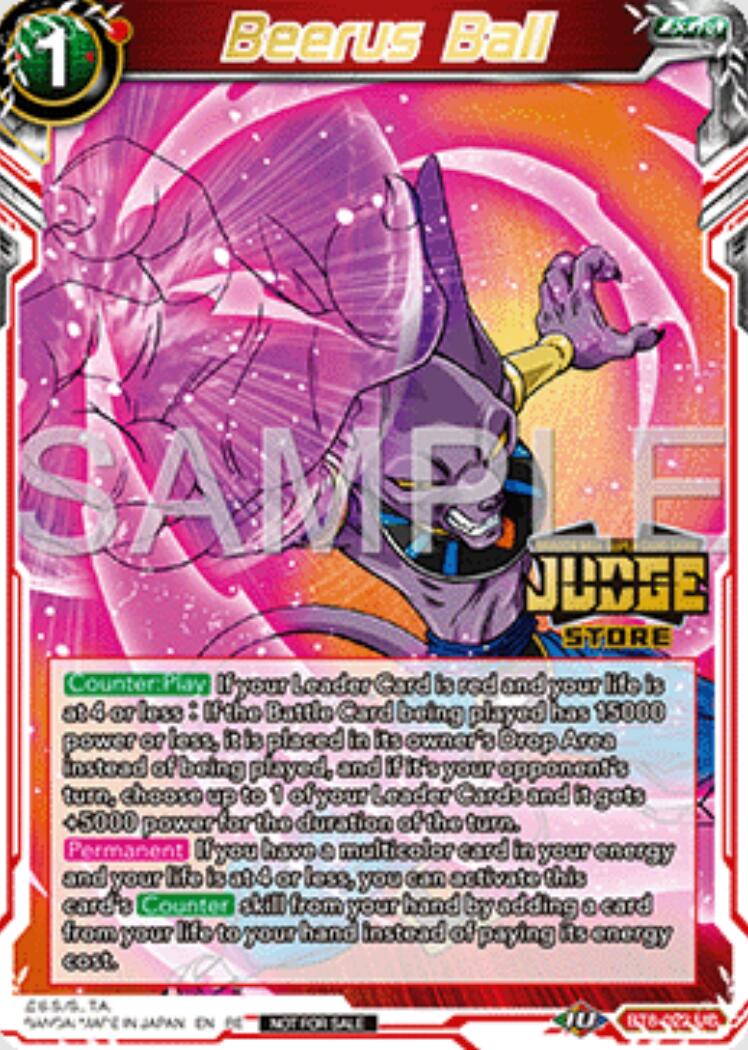 Beerus Ball (Judge Pack Vol.16) (Store) (BT8-022) [Judge Promotion Cards] | Good Games Adelaide SA