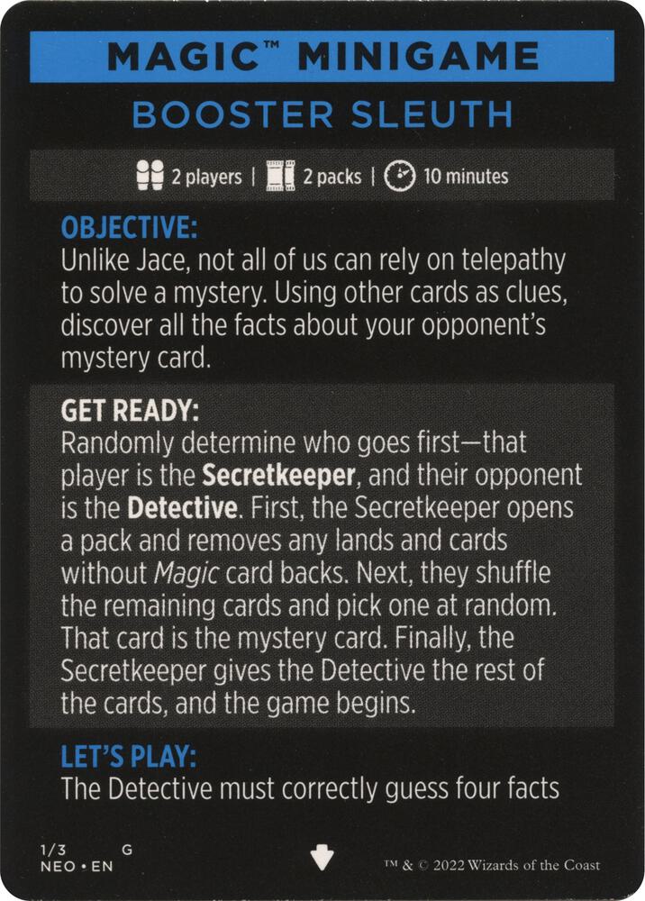 Magic Minigame Booster Sleuth 1 (Kamigawa: Neon Dynasty)  | Good Games Adelaide SA