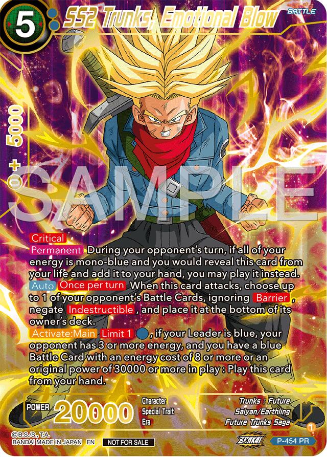 SS2 Trunks, Emotional Blow (Championship 2024 Finals Pack) (Gold Stamped) (P-454) [Tournament Promotion Cards] | Good Games Adelaide SA