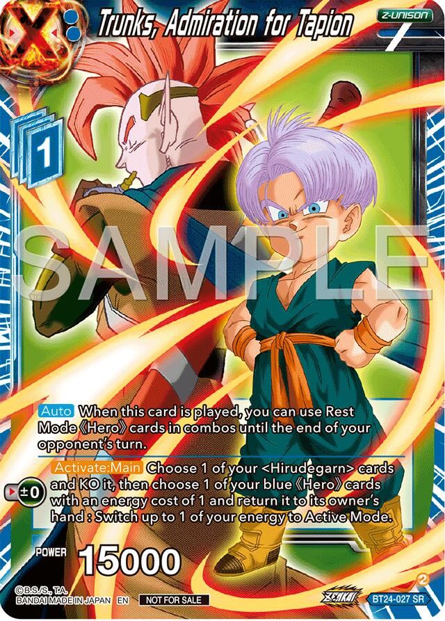 Trunks, Admiration for Tapion (Championship 2024 Finals Zenkai Pack) (BT24-027) [Tournament Promotion Cards] | Good Games Adelaide SA