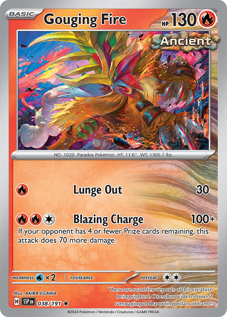 Gouging Fire (038/191) (Theme Deck Exclusive) [Scarlet & Violet: Surging Sparks] | Good Games Adelaide SA