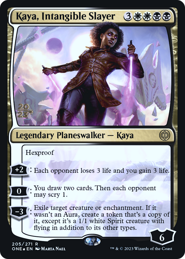 Kaya, Intangible Slayer [Phyrexia: All Will Be One Prerelease Promos] | Good Games Adelaide SA