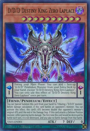 D/D/D Destiny King Zero Laplace [YA03-EN001] Ultra Rare | Good Games Adelaide SA