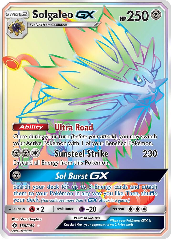 Solgaleo GX Secret 155/149 (SM Base Set)  - Holofoil | Good Games Adelaide SA