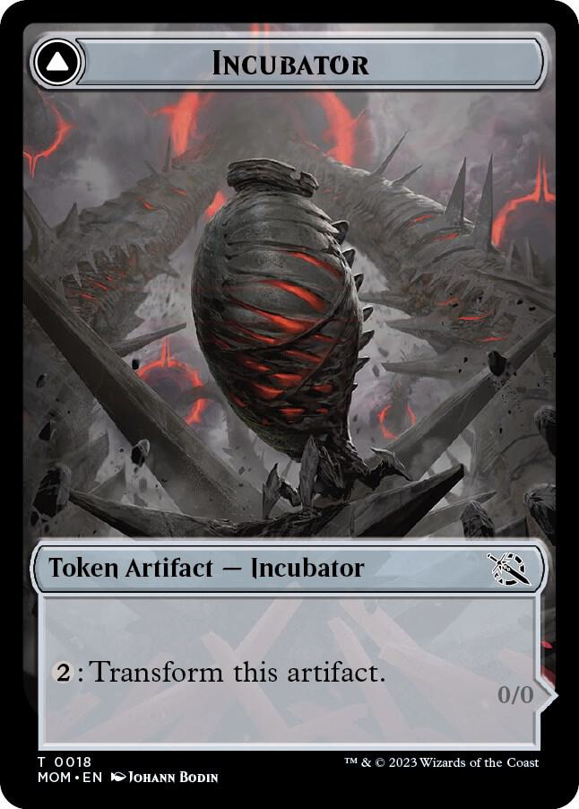 Incubator 0018 Phyrexian 0018 Double Sided Token 18 (March of the Machine)  - Foil | Good Games Adelaide SA