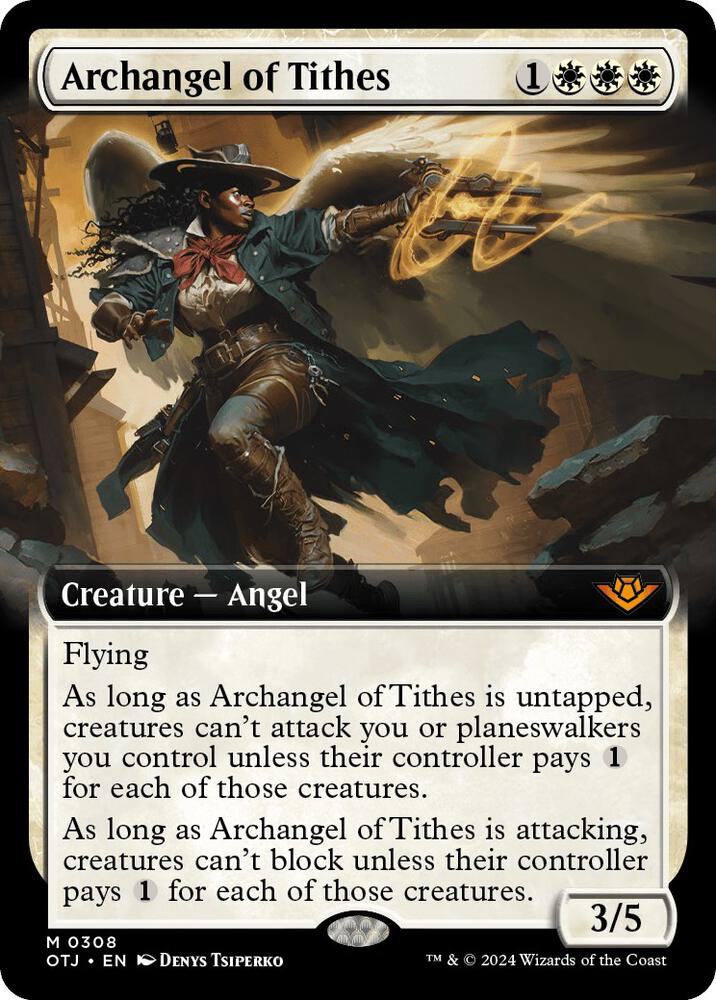 Archangel of Tithes Extended Art 308/286 (Outlaws of Thunder Junction)  - Extended Art | Good Games Adelaide SA