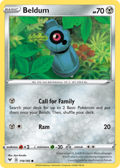 Beldum (116/185) [Sword & Shield: Vivid Voltage] | Good Games Adelaide SA