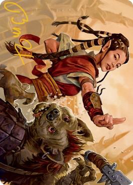Half Elf Monk Art Card Gold Stamped Signature 28 (Art Series: Adventures in the Forgotten Realms)  | Good Games Adelaide SA