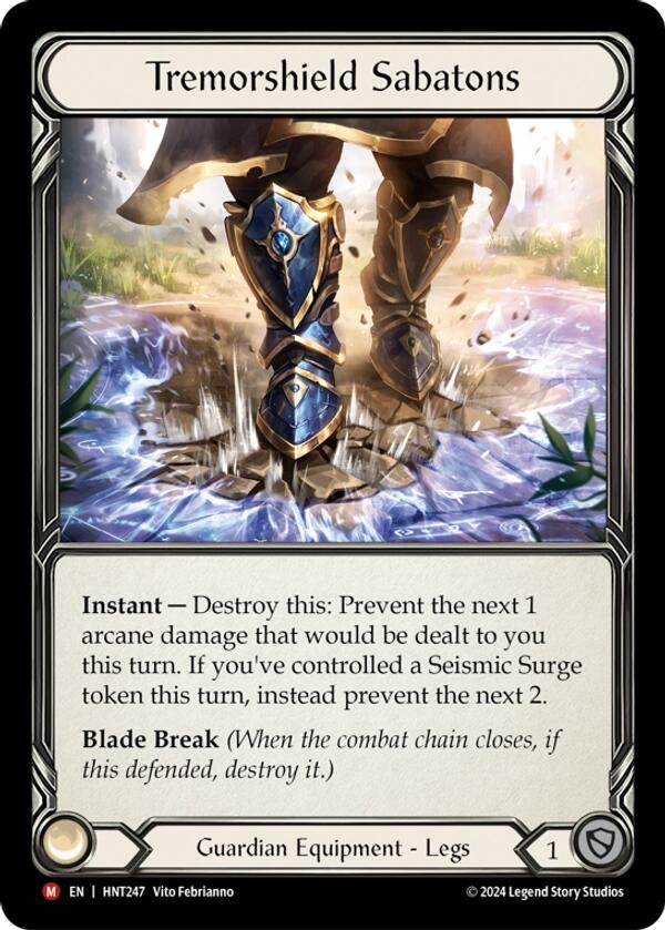 Tremorshield Sabatons [HNT247] (The Hunted)  Rainbow Foil | Good Games Adelaide SA