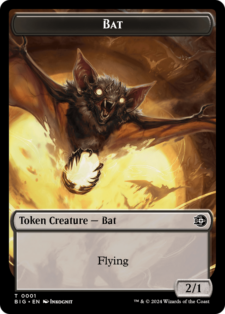 Mercenary // Bat Double-Sided Token [Outlaws of Thunder Junction Tokens] | Good Games Adelaide SA