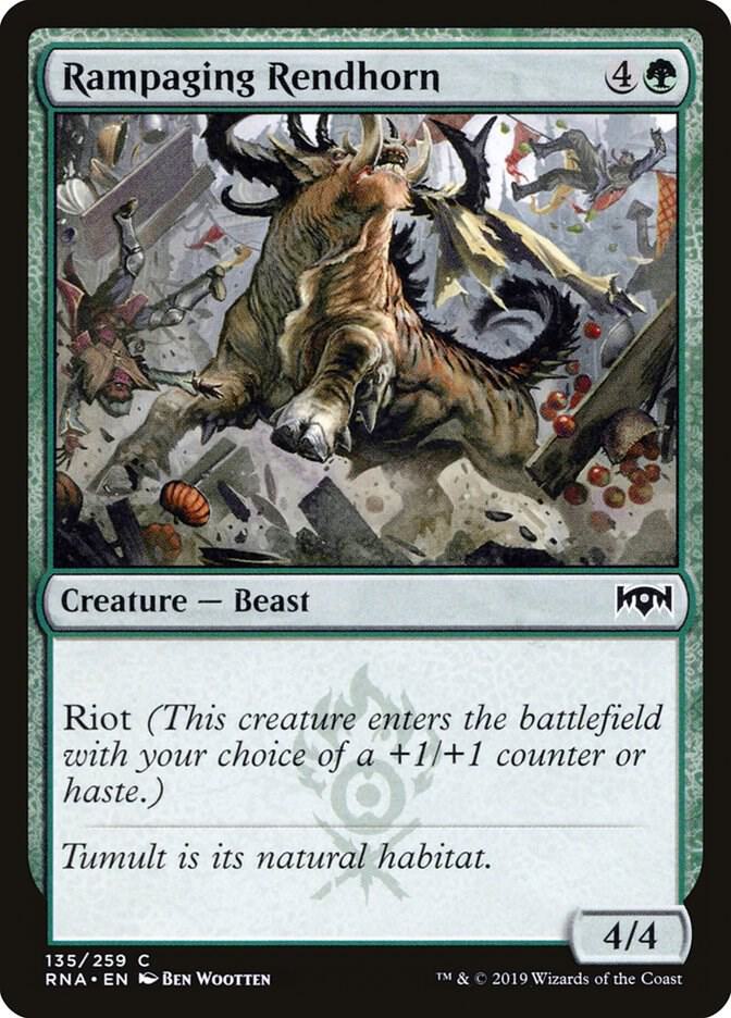 Rampaging Rendhorn 135 (Ravnica Allegiance)  - Foil | Good Games Adelaide SA