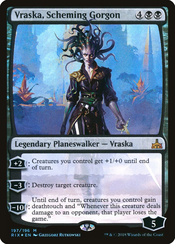 Vraska, Scheming Gorgon 197 (Rivals of Ixalan)  - Foil | Good Games Adelaide SA