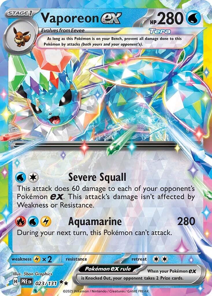 Vaporeon ex (023/131) [Scarlet & Violet: Prismatic Evolutions] | Good Games Adelaide SA