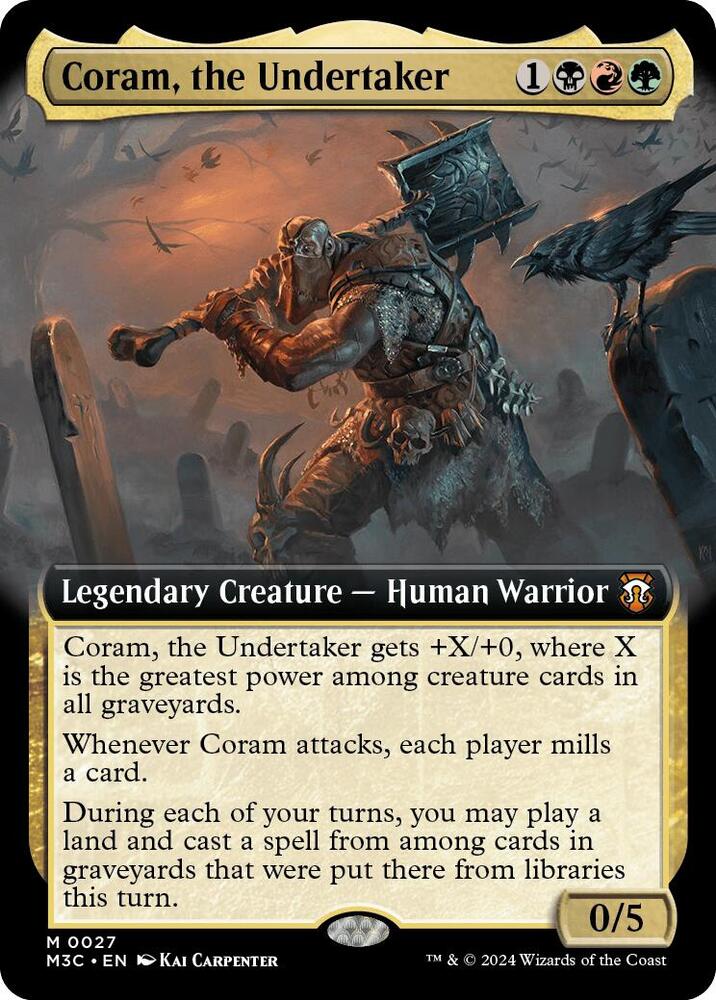 Coram, the Undertaker 27/411 (Commander: Modern Horizons 3)  - Extended Art | Good Games Adelaide SA