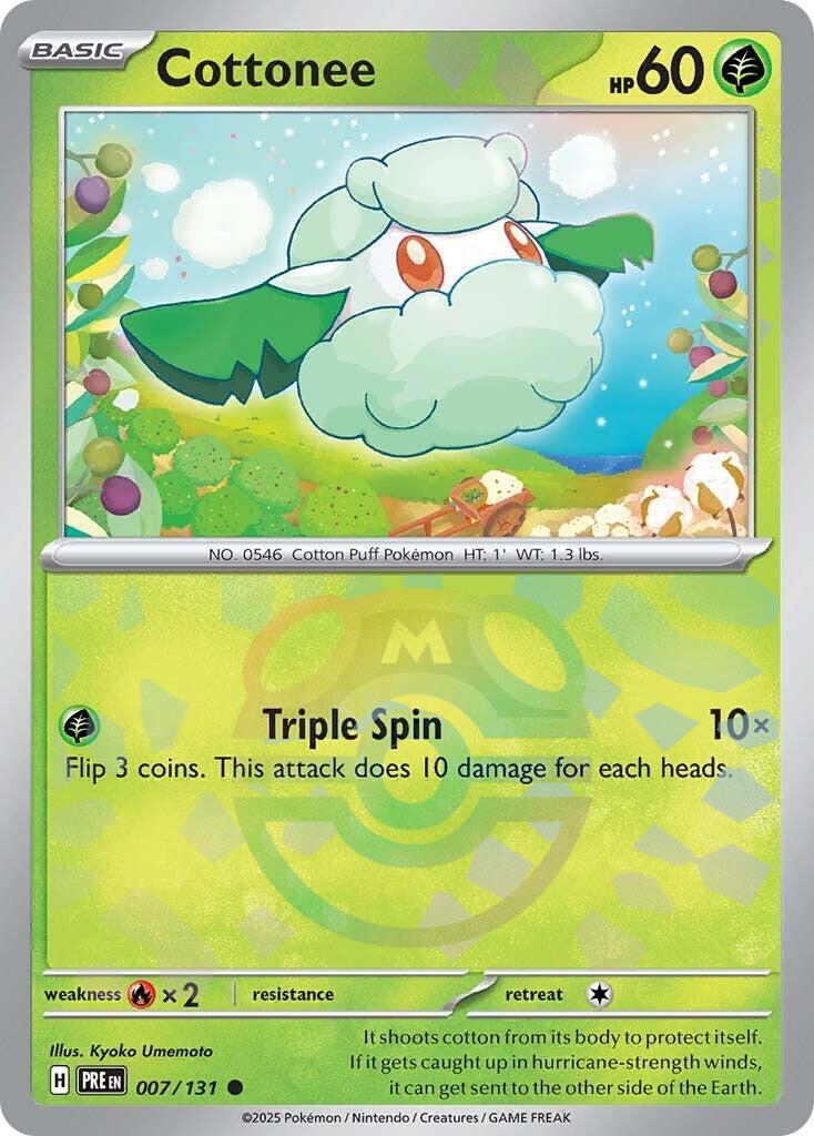 Cottonee (007/131) (Master Ball Pattern) [Scarlet & Violet: Prismatic Evolutions] | Good Games Adelaide SA