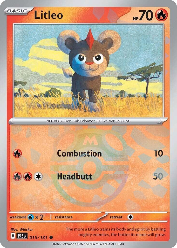 Litleo (015/131) (Master Ball Pattern) [Scarlet & Violet: Prismatic Evolutions] | Good Games Adelaide SA