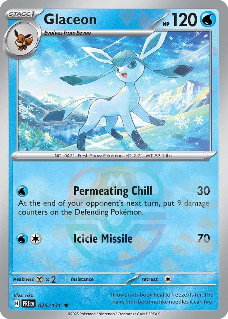 Glaceon (025/131) (Master Ball Pattern) [Scarlet & Violet: Prismatic Evolutions] | Good Games Adelaide SA
