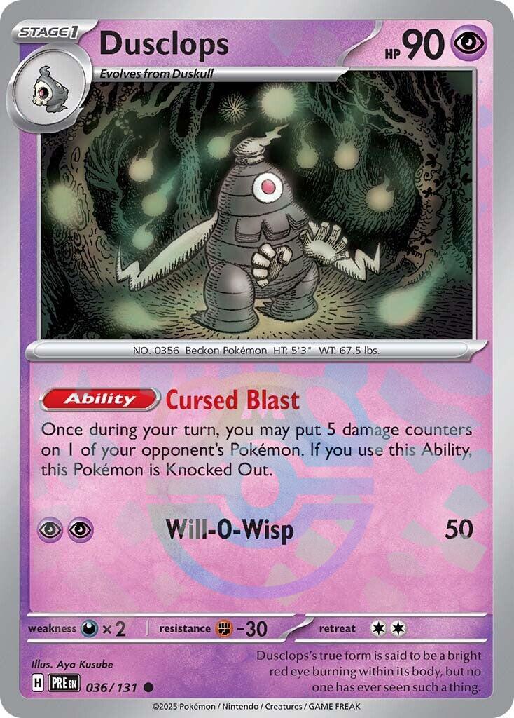 Dusclops (036/131) (Master Ball Pattern) [Scarlet & Violet: Prismatic Evolutions] | Good Games Adelaide SA