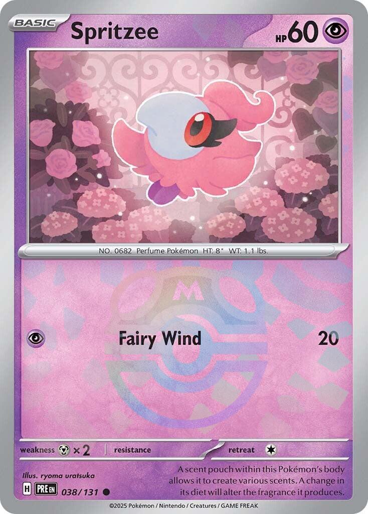 Spritzee (038/131) (Master Ball Pattern) [Scarlet & Violet: Prismatic Evolutions] | Good Games Adelaide SA