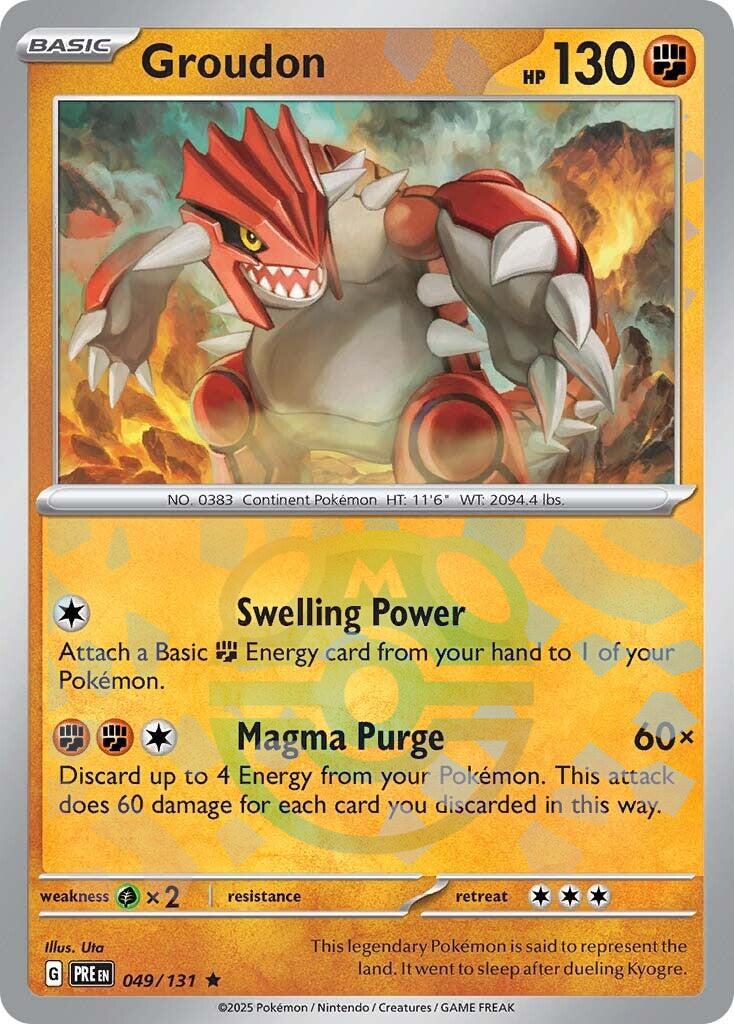 Groudon (049/131) (Master Ball Pattern) [Scarlet & Violet: Prismatic Evolutions] | Good Games Adelaide SA