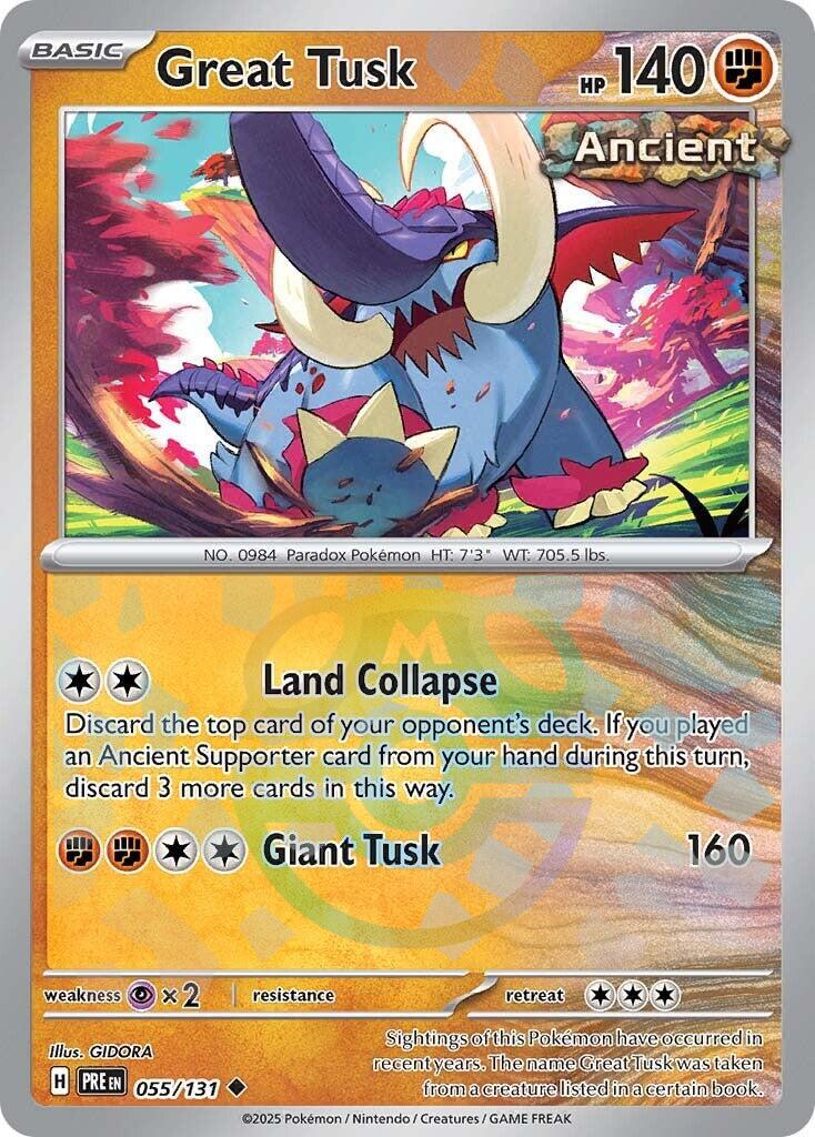 Great Tusk (055/131) (Master Ball Pattern) [Scarlet & Violet: Prismatic Evolutions] | Good Games Adelaide SA