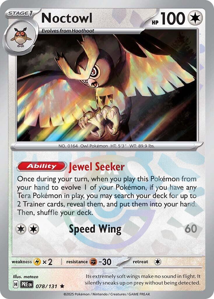 Noctowl (078/131) (Master Ball Pattern) [Scarlet & Violet: Prismatic Evolutions] | Good Games Adelaide SA