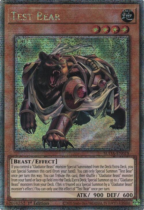 Test Bear (Quarter Century Secret Rare) [SUDA-EN018] Quarter Century Secret Rare | Good Games Adelaide SA