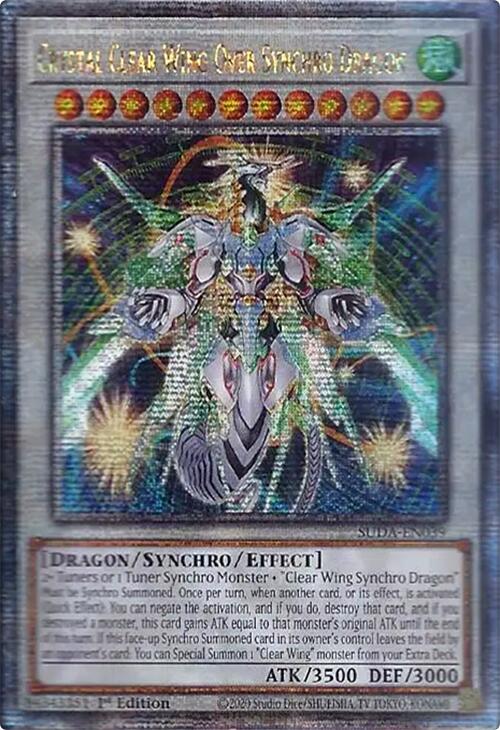 Crystal Clear Wing Over Synchro Dragon (Quarter Century Secret Rare) [SUDA-EN039] Quarter Century Secret Rare | Good Games Adelaide SA
