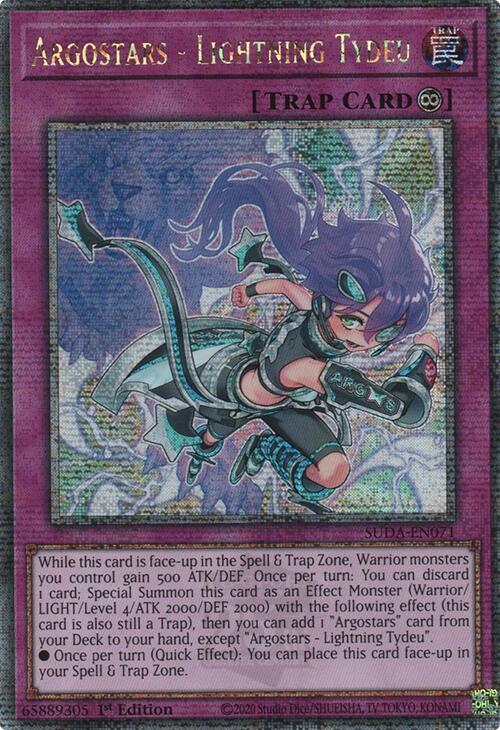 Argostars - Lightning Tydeu (Quarter Century Secret Rare) [SUDA-EN071] Quarter Century Secret Rare | Good Games Adelaide SA