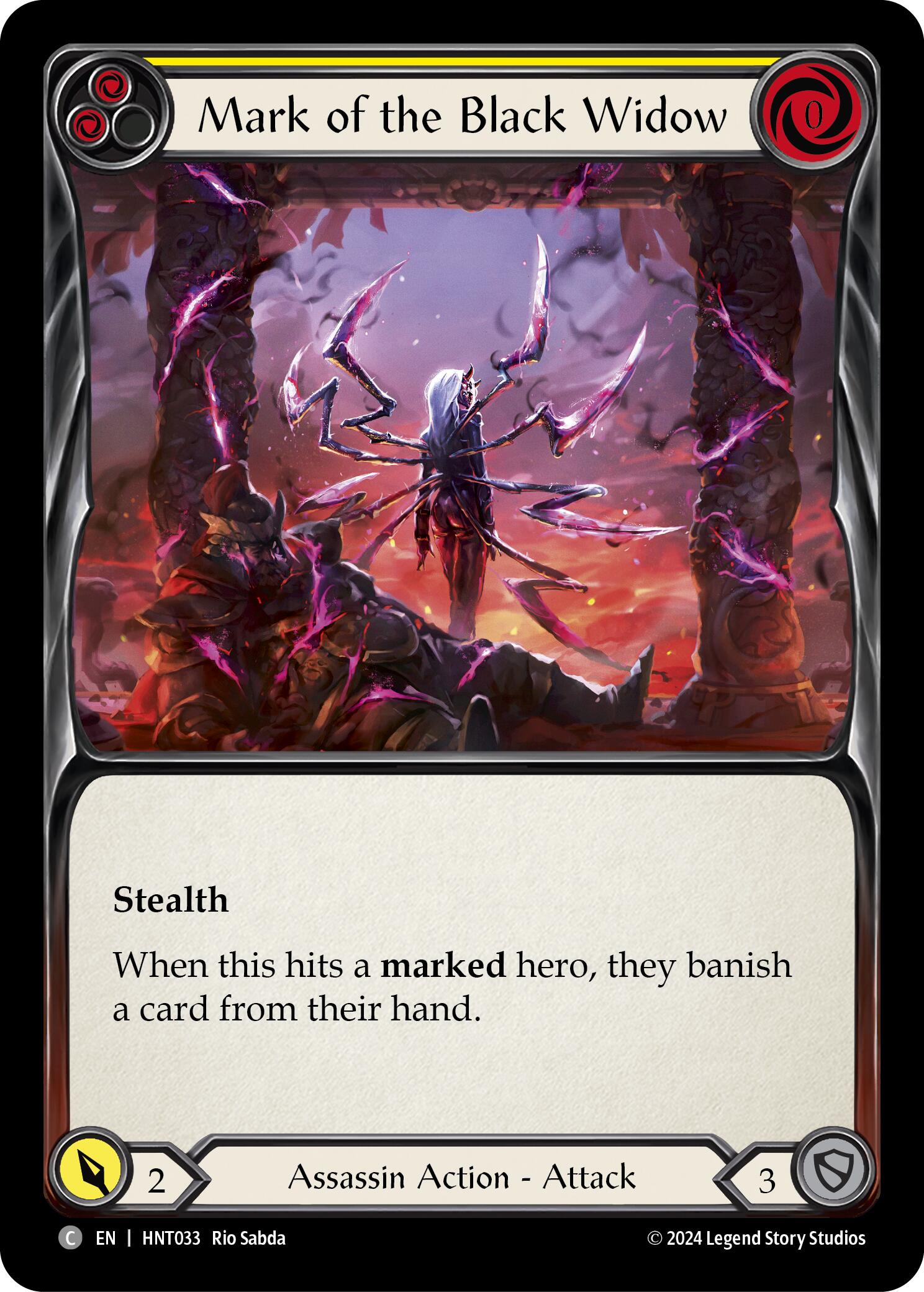 Mark of the Black Widow (Yellow) [HNT033] (The Hunted)  Rainbow Foil | Good Games Adelaide SA